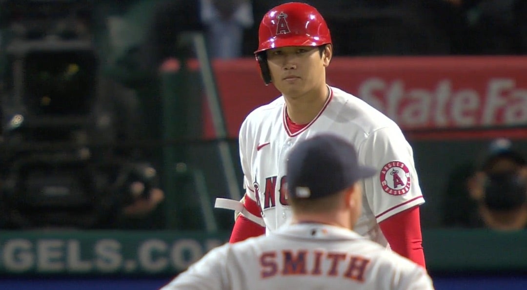 大谷翔平 第５打席で右足に死球 ぶつけた投手と監督が退場 - ＭＬＢ