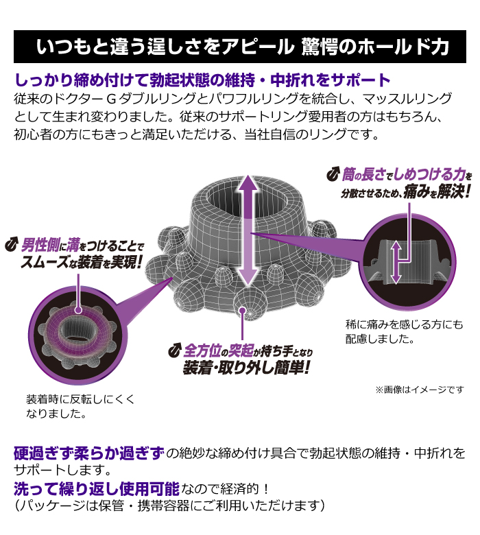 コックリング ビーズリング付き 3サイズセット