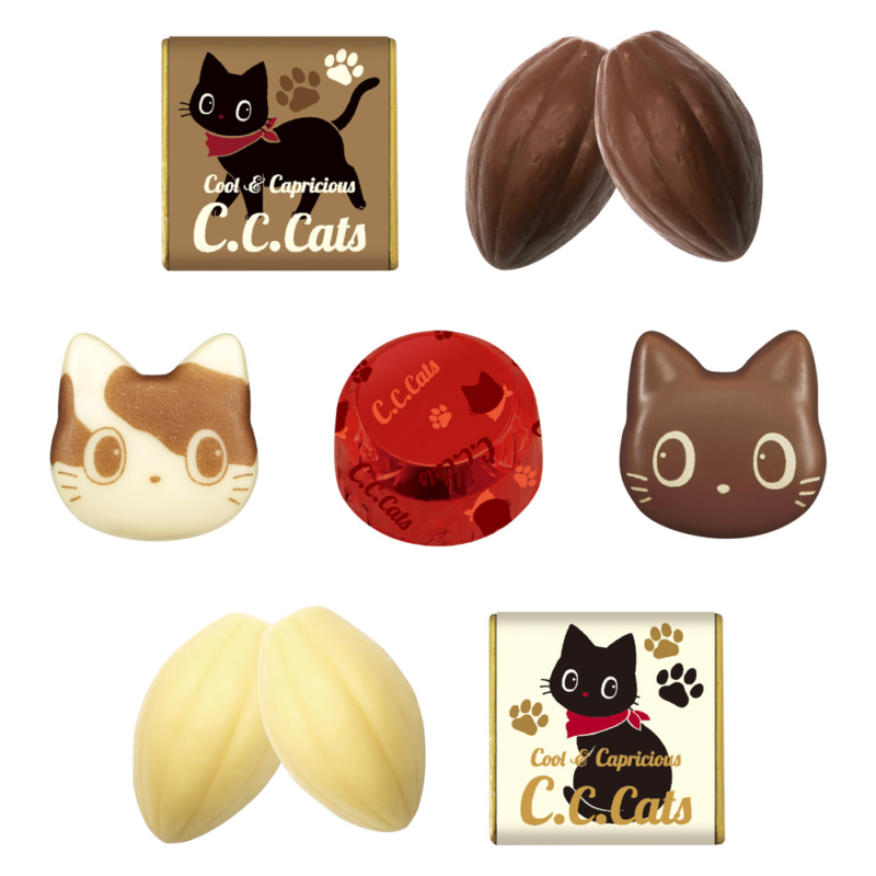 Amazon.co.jp: ハート C.C.キャッツチョコBOX 1箱(4個) :