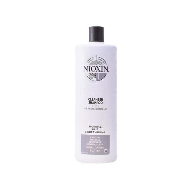 Nioxin System 1 šampūnas, suteikiantis apimties silpniems ploniems plaukams 1000 ml